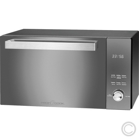 ProfiCook Microwave Oven with Grill 800W - 23L, Sleek Black Design | Versatile Cooking Solution!